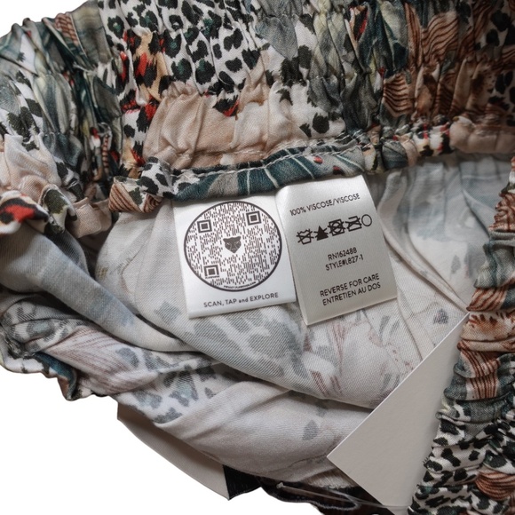 Revolve Lita by Ciara Fluid Print Tie Waist Pants in Animal Floral Milk size XXS - Picture 8 of 11